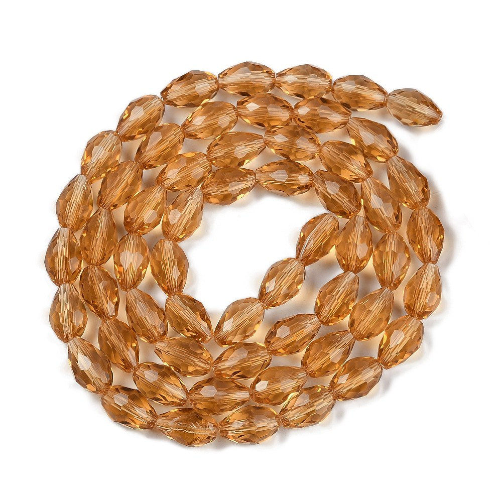 Glass Beads - Faceted Drop - 11x8mm - Appx 57 per strand