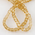 Sandy Brown Glass Bead - Faceted Cube