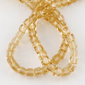 Sandy Brown Glass Bead - Faceted Cube - 4-5x4-5x4-5mm - Appx 98 per strand