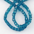 Steel Blue Glass Bead - Faceted Cube - 5-6x5-6x5-6mm - Appx 95 per strand