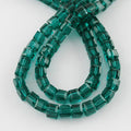 Teal Glass Bead  - Faceted Cube - 5-6x5-6x5-6mm - 95 per strand