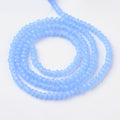 Cornflower Blue Transparent Glass Beads - Faceted Rondelle - 2.9-3.3x2mm - Appx 135 per strand