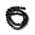 Black Imitation Austrian Crysta lGlass Beads - Faceted Bicone - 6x6mm - Appx 44 per strand