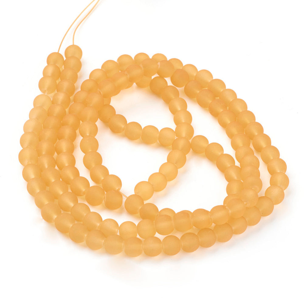 Goldenrod Frosted Transparent Glass Round