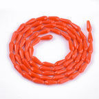 Opaque Glass Beads - Faceted Teardrop - 9-10x4mm - Appx 70 per strand