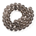 Gray Transparent Glass Beads  - Round - 9.5-10mm - Appx 40 per strand