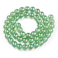 Light Green AB Electroplate Transparent Glass Beads - Round - 8-8.5mm - Appx 51 per strand