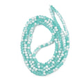 Turquoise Frosted Crackle Glass Beads - Rondelle - 4.5x3.5mm - Appx 222 per strand