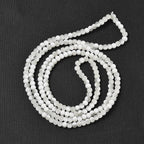 White Frosted Crackle Glass Beads - Rondelle