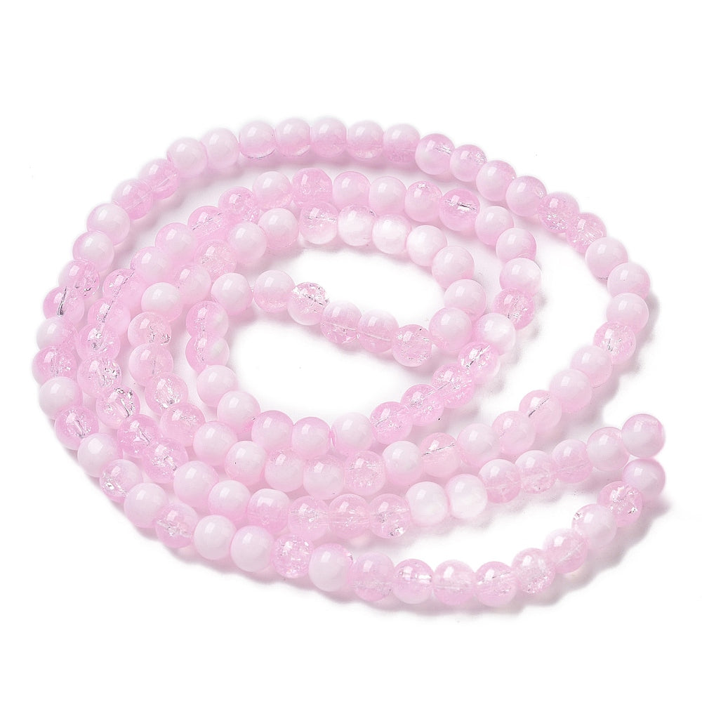 Crackle Glass Bead - Rondelle - 6mm - Appx 138 per strand