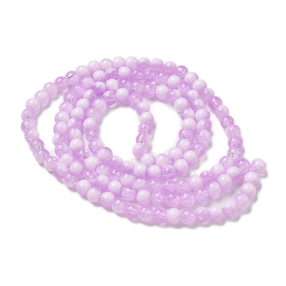 Crackle Glass Bead - Rondelle - 6mm - Appx 138 per strand