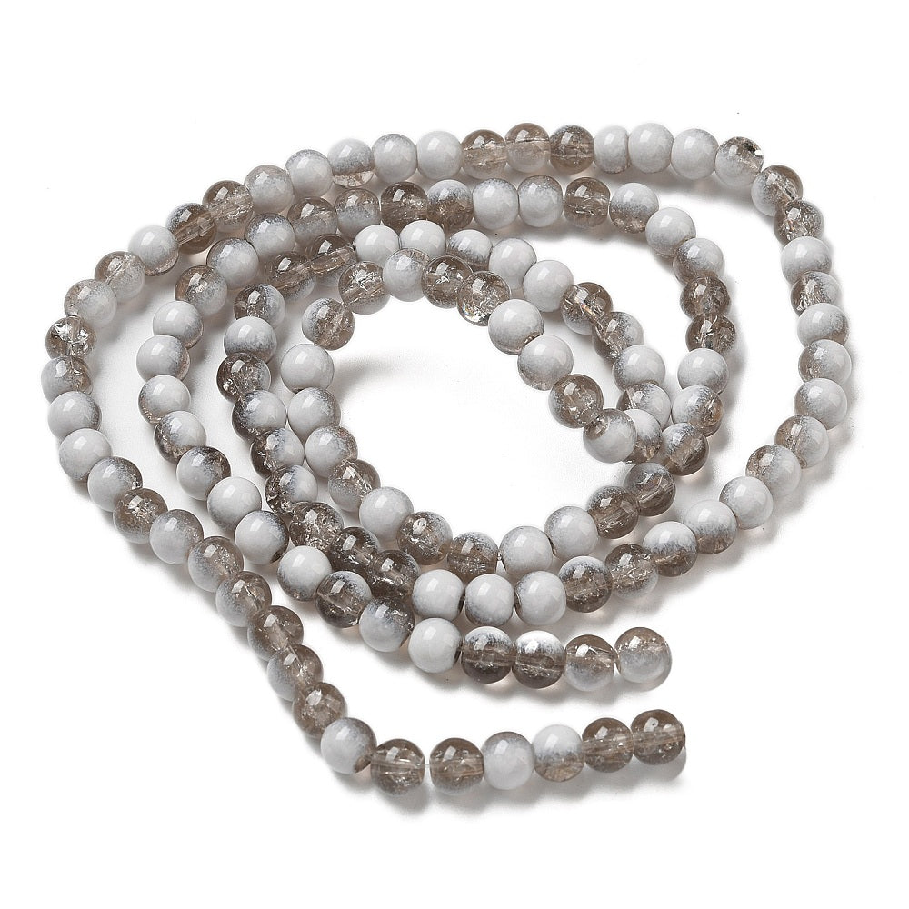 Crackle Glass Bead - Rondelle - 6mm - Appx 138 per strand