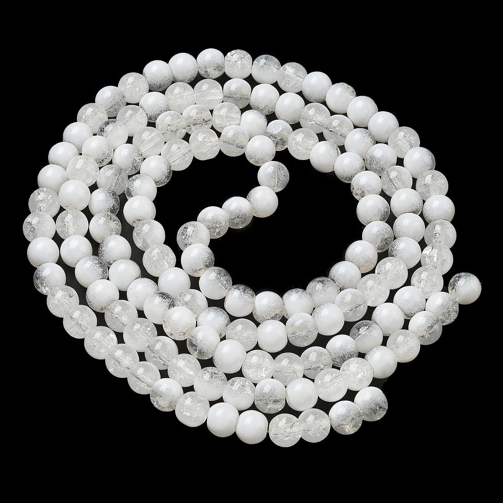 Crackle Glass Bead - Rondelle - 6mm - Appx 138 per strand