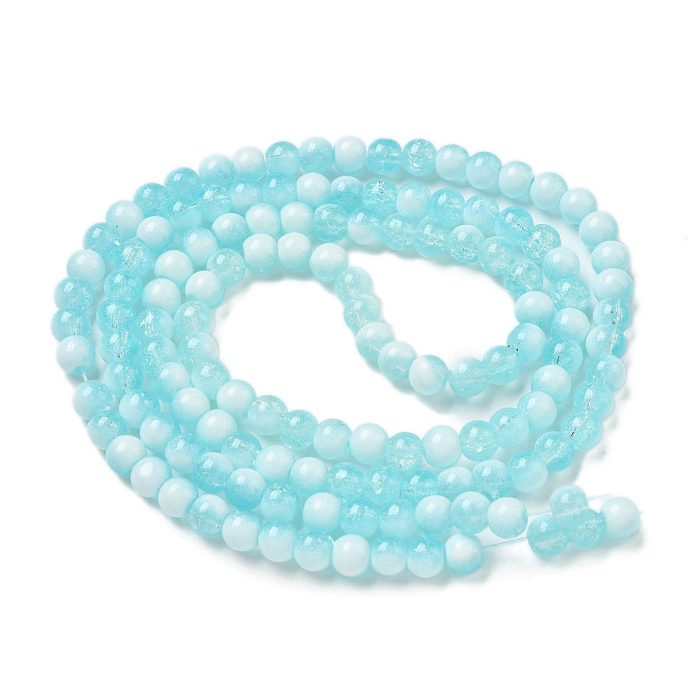 Crackle Glass Bead - Rondelle - 6mm - Appx 138 per strand