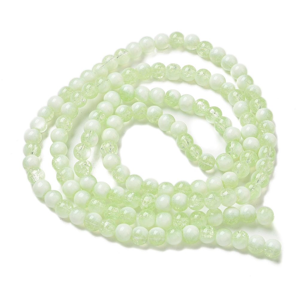 Crackle Glass Bead - Rondelle - 6mm - Appx 138 per strand