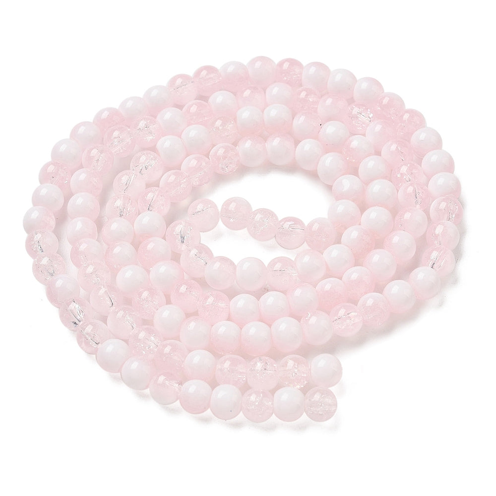 Crackle Glass Bead - Rondelle - 6mm - Appx 138 per strand