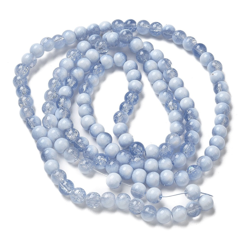 Crackle Glass Bead - Rondelle - 6mm - Appx 138 per strand