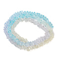 Pale Turquoise Transparent Glass Bead - Faceted Triangle - 4.5x4x3.5mm - Appx 134 per strand