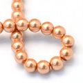 Sandy Brown Glass Pearl -  Round - 10mm - Appx 87 per strand