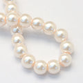 Antique White Glass Pearl -  Round - 4mm - Appx 210 per strand