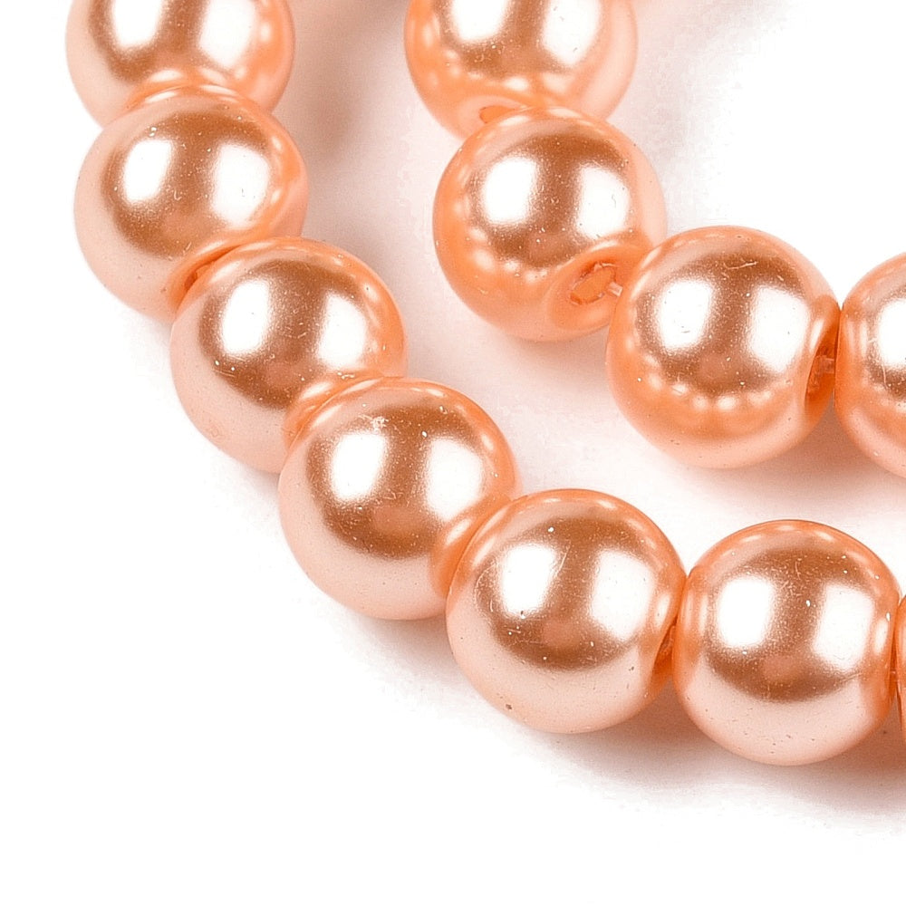 Sandy Brown Glass Pearl Round