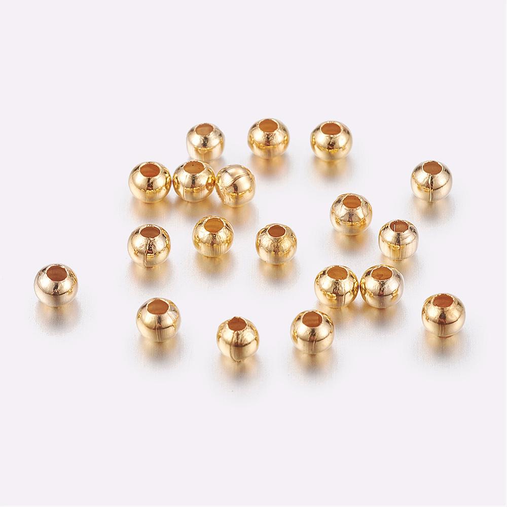 Golden Brass Spacer Bead - Round - 3mm - 100 per bag