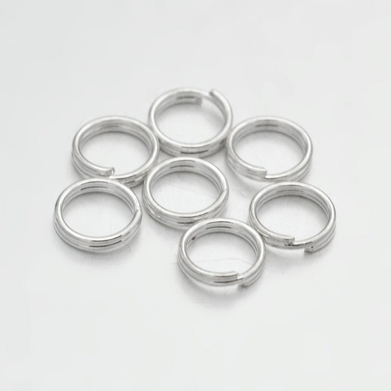 Brass Split Rings - Silver - 6x1.5mm - 5 grams per bag