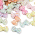 Mixed Color UV Plating Iridescent Opaque Acrylic Bowknot