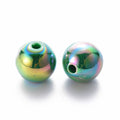 Green AB Opaque Acrylic Beads - Round - 12x11mm - 25 per bag