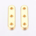 Golden Alloy Spacer Bar - Lead & Cadmium Free - 24x6x2mm - 7 per bag