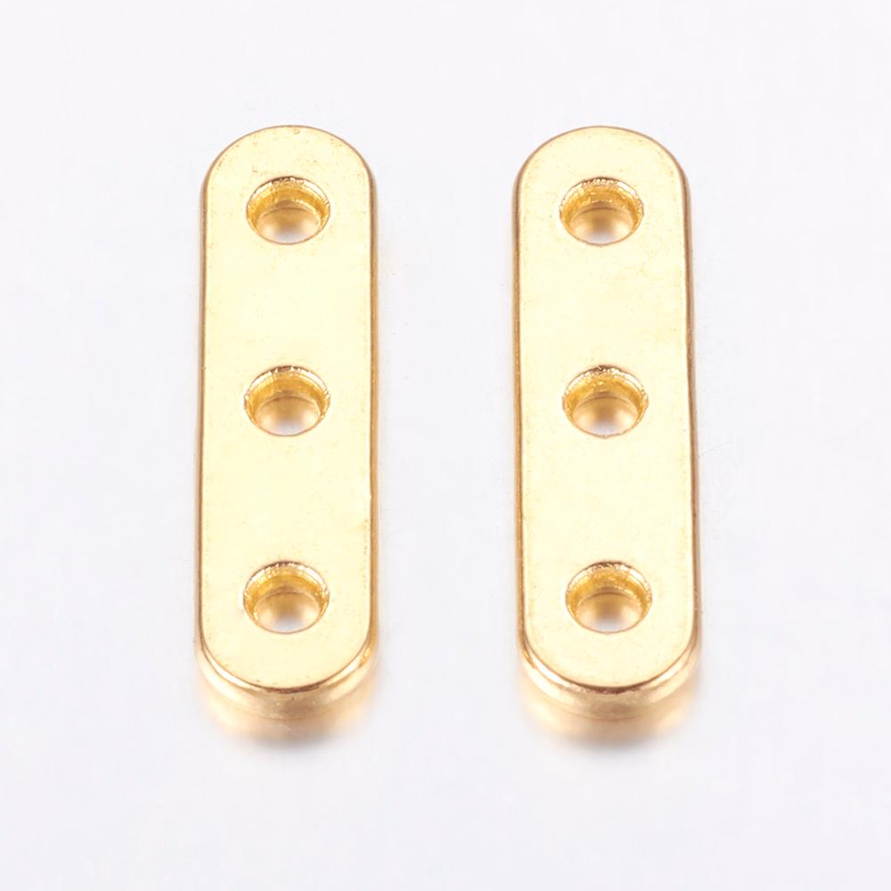 Golden Alloy Spacer Bar - Lead & Cadmium Free - 24x6x2mm - 7 per bag