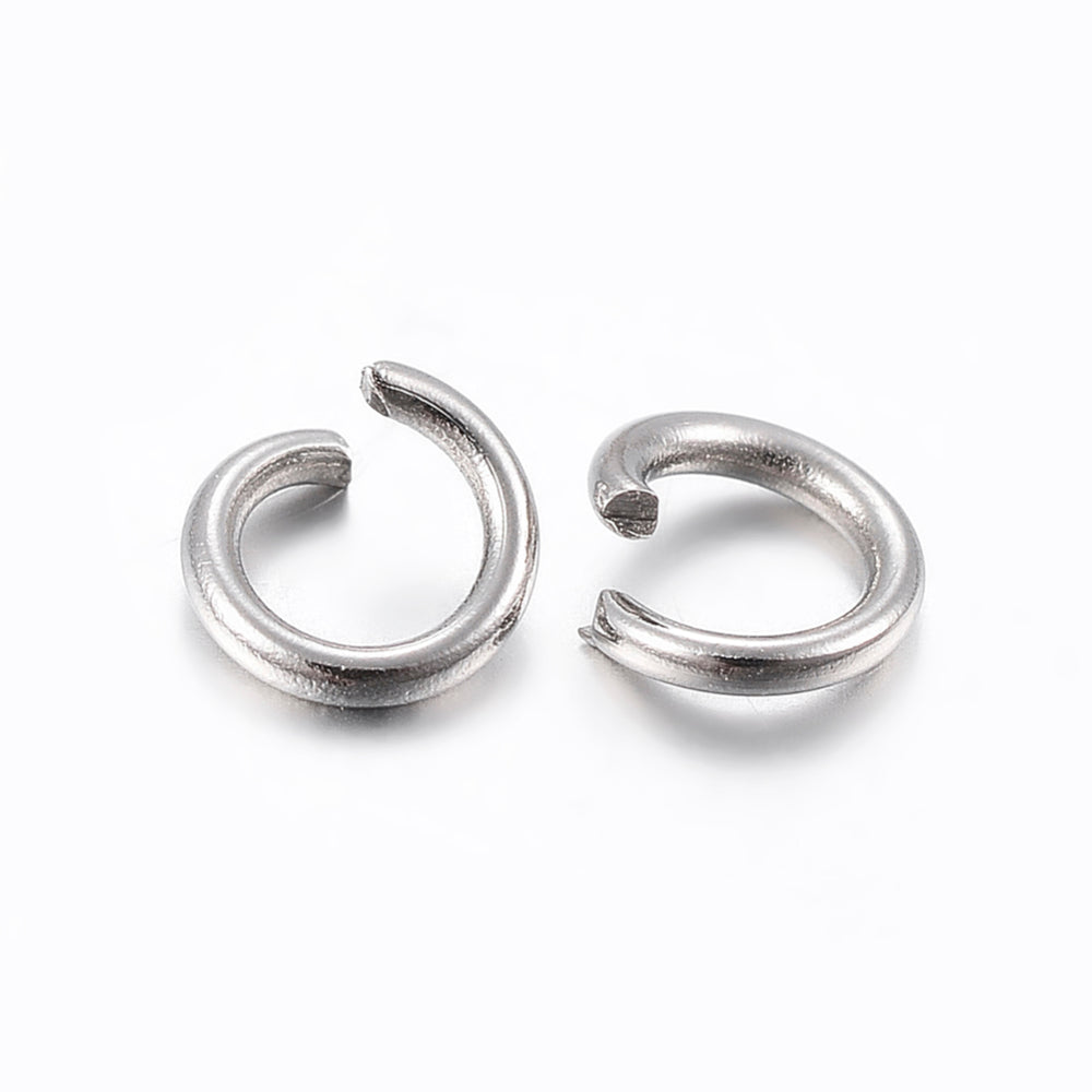 304 Stainless Steel Jump Rings - Open - 7x0.7mm - 21 Gauge - 10 grams per bag