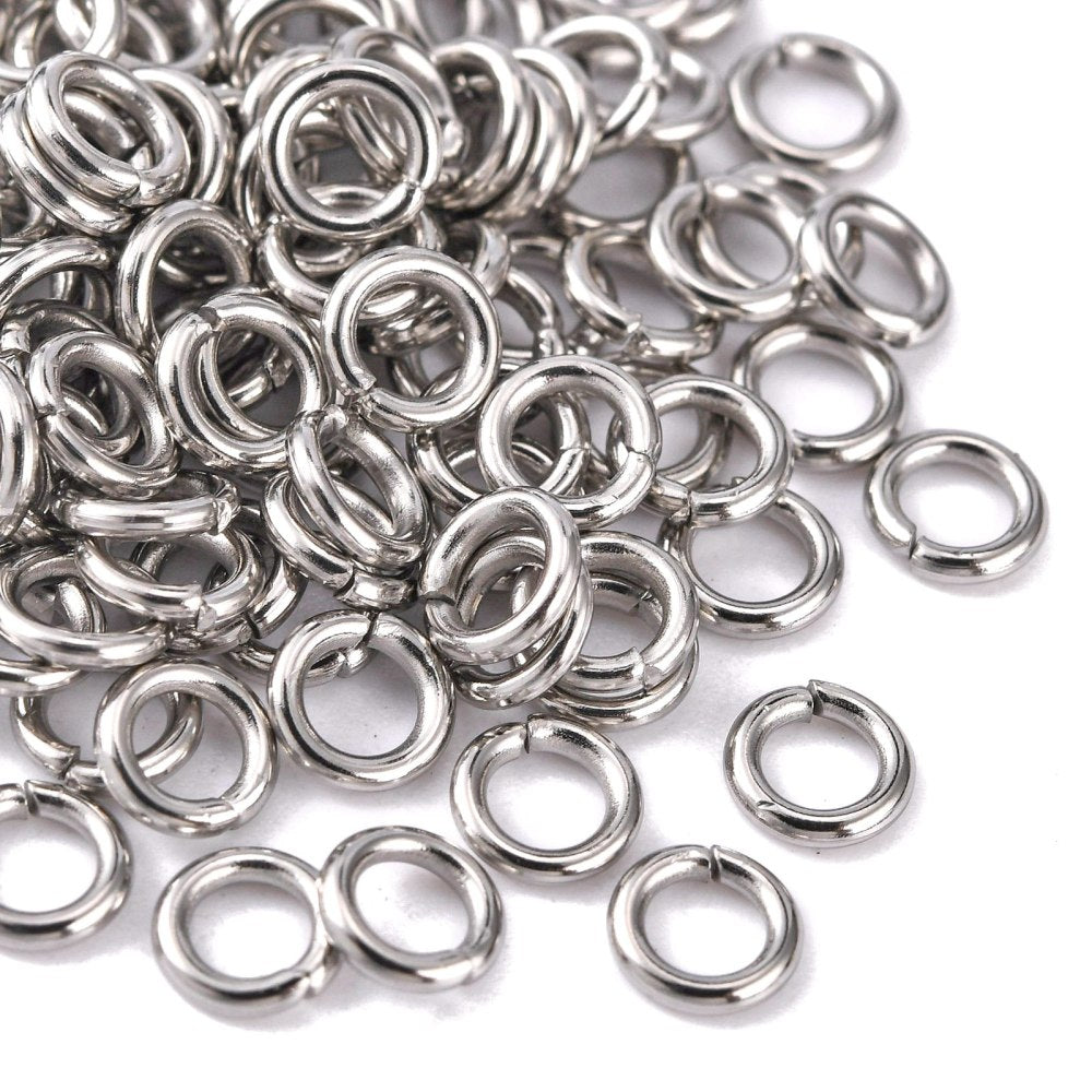Tarnish Resistant 304 Stainless Steel Open Jump Rings - 18 Gauge - 5x1mm - 10 grams per bag