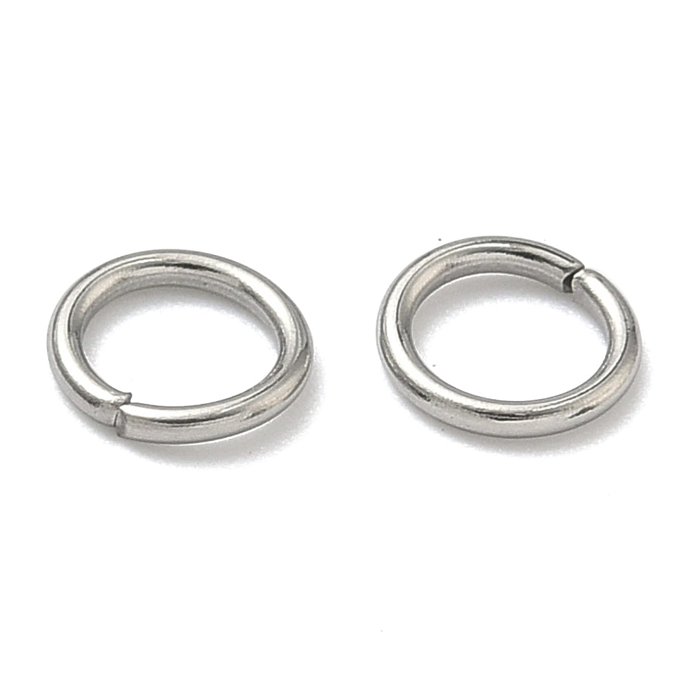 Tarnish Resistant 304 Stainless Steel Open Jump Ring - 18 Gauge - 7x1mm - Inner Diameter 5mm - 10 grams per bag