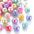 Mixed Color AB Opaque Acrylic - Faceted Round - 12x11.5mm - 20 per bag