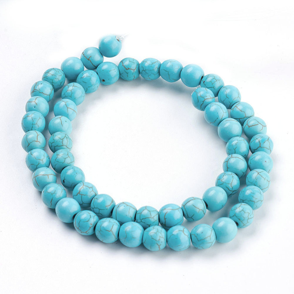 Synthetic Turquoise Beads - Round - Turquoise - 8mm - Appx 50 per strand
