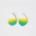 Handmade Polymer Clay  - Green Petal - 5-7.5x4-6x0.3-1mm - 10 grams per bag