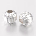 Silver Plated Iron Corrugated Beads - Round - 5mm  - 50 per bag