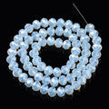 Light Blue Pearl Luster Plated Electroplate Glass - Faceted Rondelle - 8x6mm - Appx 68 per strand