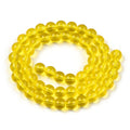 Gold Transparent Glass Beads - Round - 8-8.5mm - Appx 51 per strand
