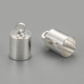 Silver Plated Brass Cord Ends - Nickel Free - 9.5x6mm - 5.5mm inner diameter - 10 per bag