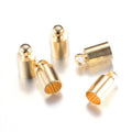Light Gold Brass Cord End - Cadmium & Lead Free - Column - 8x3mm - 10 per bag