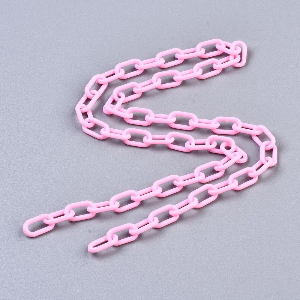 Pearl Pink Handmade Opaque Acrylic Paperclip Chain