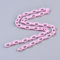Pearl Pink Handmade Opaque Acrylic Paperclip Chain - 13x7.5x2mm - 19.88 inch