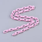 Pearl Pink Handmade Opaque Acrylic Paperclip Chain
