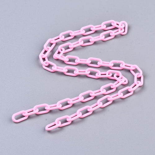 Pearl Pink Handmade Opaque Acrylic Paperclip Chain