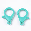 Dark Turquoise Plastic Lobster Claw Clasp - 35x24.5x6mm - 4 per bag