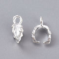 Silver Plated Alloy Ice Pick Pinch Bails - 11x6x4mm - 10 per bag