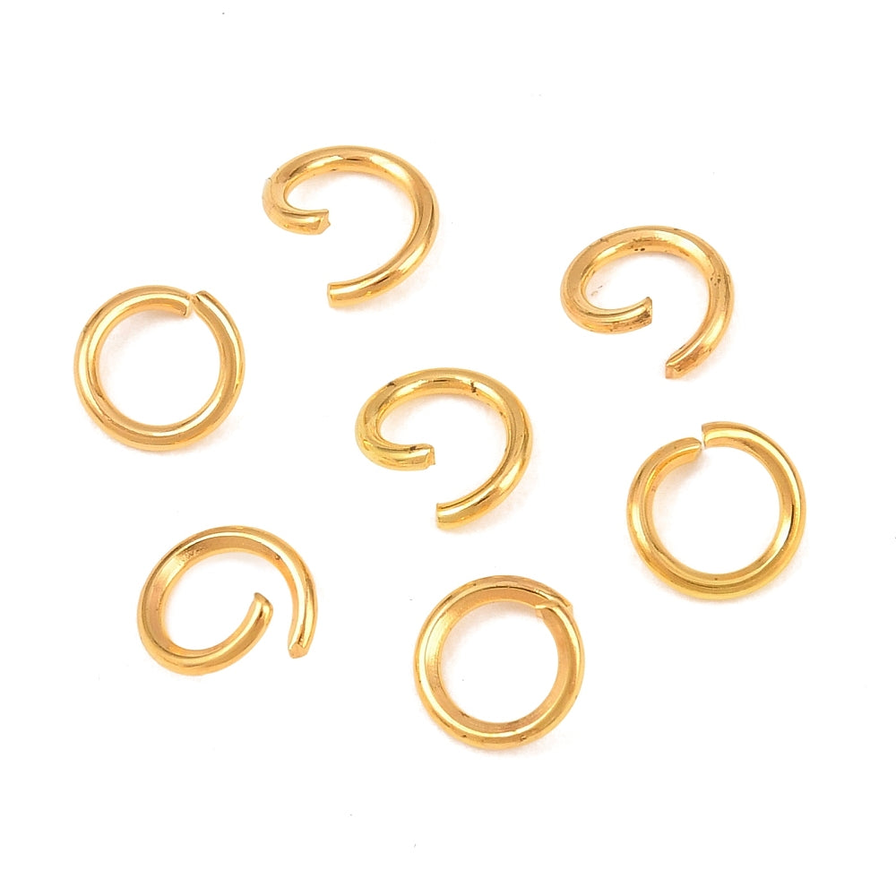 Golden Iron Open Jump Rings - 6x0.9mm - 19 Gauge - 15 grams