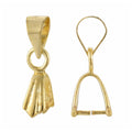 Golden  Brass Ice Pick Pinch Bails - 11x5mmm - 10 per bag